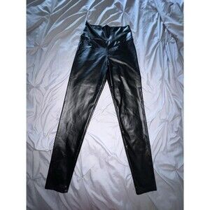Everbellus Faux Leather Leggings Womens L Black Pants Pull On Pre Owned